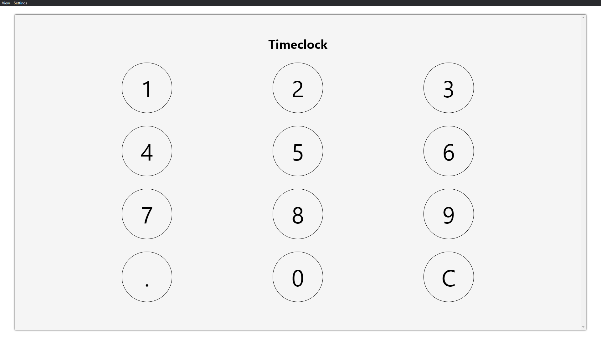 Employee Time Clock Interface